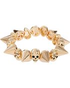 Asos Skull and Spike Stretch Bracelet - Lyst