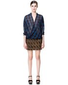 Zara Sequinned Skirt - Lyst