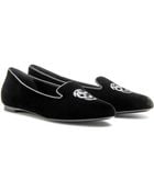 Alexander McQueen Velvet Slipper style Loafers - Lyst