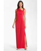 Calvin Klein Asymmetrical Jersey Gown - Lyst