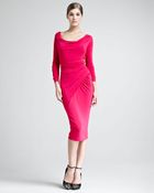Donna Karan New York Draped Scoop-neck Jersey Dress - Lyst