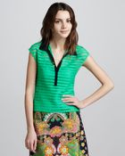 Nanette Lepore Auction Sheer Stripe Top - Lyst