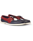 Thom Browne Leather Brogue Boat Shoes - Lyst