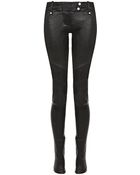 Balmain Skinny Leather Biker Trousers - Lyst