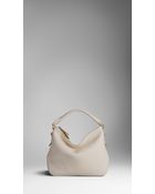 Burberry Small Heritage Grain Leather Hobo Bag - Lyst