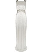 Notte By Marchesa Pleated Metallic Gown - Lyst