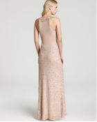 Adrianna Papell Beaded Gown High Neck - Lyst