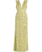 Elie Saab Vneck Fully Beaded Gown - Lyst