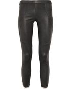 Isabel Marant Kalas Cropped Leather Leggingsstyle Pants - Lyst