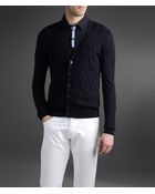 Armani Cardigan in Textured Cotton - Lyst