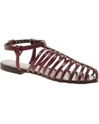 Asos Asos Fairground Leather Gladiator Flat Sandals - Lyst