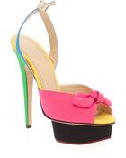Charlotte Olympia Platform Sandals with Bow - Lyst