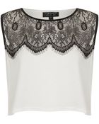 Topshop Eyelash Lace Crop Top - Lyst