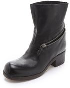 Vic Matie' Zipper Booties with Mesh Inset - Lyst