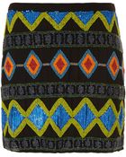 Topshop Premium Aztec Beaded Skirt - Lyst