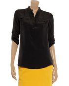 Nieves Lavi Silk Crepe De Chine Top - Lyst