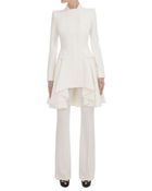 Alexander McQueen Satin Tuxedo Flared Trousers - Lyst