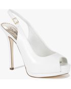 Bebe Tory Peep Toe Suede Pump - Lyst