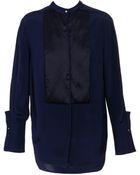 3.1 Phillip Lim Silk Tuxedo Shirt with Organza Bib - Lyst