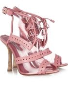 Oscar de la Renta Barry Leather Trimmed PVC Sandals - Lyst