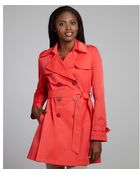 DKNY Capri Cotton Blend Belted Short Trench - Lyst