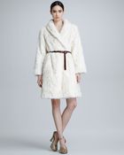 Marc Jacobs Mink Fur Herringbone Coat Ivory - Lyst
