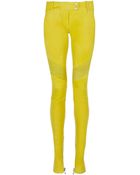 Balmain Leather Biker Skinny Trousers - Lyst