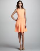 Halston Heritage Ponte Knit Dress with Flared Skirt - Lyst