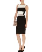 Karen Millen Graphic Block Bandage Knit Dress - Lyst