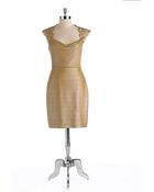 Kay Unger Metallic Lace Bandage Dress - Lyst