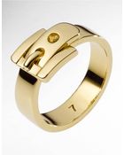 Michael Kors Golden Buckle Ring - Lyst