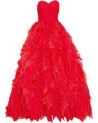 Oscar de la Renta Lace and Tulle Gown - Lyst