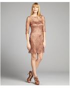 Kay Unger Webbed Lace Sequin Embellished Dress - Lyst