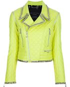 Philipp Plein Quilted Leather Biker Jacket - Lyst