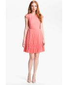 Ted Baker Pleated Fit Flare Dress - Lyst