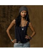 Ralph Lauren Cropped Insetlace Camisole - Lyst