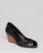 Tory Burch Peep Toe Wedge Pumps Eddie - Lyst