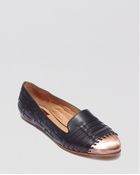 Dolce Vita Cap Toe Smoking Flats Woven Metal - Lyst