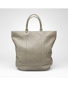 Bottega Veneta Taupe Intrecciato Leather Shopper Tote - Lyst