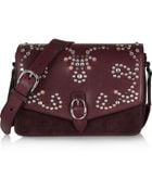 Isabel Marant Laura Studded Leather and Suede Shoulder Bag - Lyst