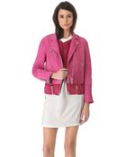 3.1 Phillip Lim Watercolor Nubuck Biker Jacket - Lyst
