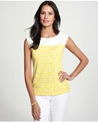 Ann Taylor Daisy Print Ponte Top - Lyst