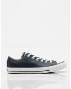 Converse Navy Leather Low Top - Lyst
