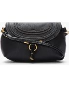 Chloé Small Black Leather Marcie Shoulder Bag - Lyst