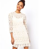 Asos Asos Shift Dress in Crochet Lace - Lyst