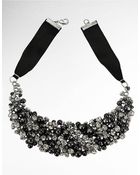 Nina Glass Pearl and Crystal Ribbon Necklace - Lyst
