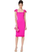 Oscar de la Renta Cap Sleeve Slim Dress - Lyst