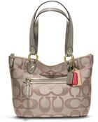 Coach Poppy Metallic Signature Sateen Small Tote - Lyst