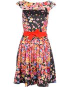 Blugirl Blumarine Pleated Floral Print Dress - Lyst