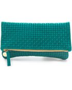 Clare Vivier Woven Foldover Clutch - Lyst